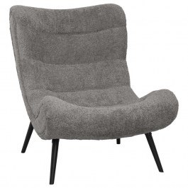 Armchair Brym HM9605.11 97x80x100cm With Wooden Legs & Buckles Fabric Grey-Black GREY