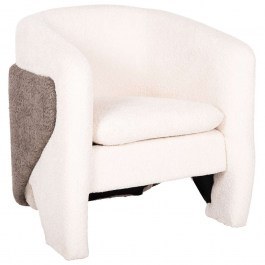 Armchair Doper HM9590.06 68x72x76cm With Boucle Fabric White-Grey WHITE