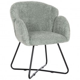Armchair Harnis HM9603.05 59,5x64x77cm With Crossed Legs & Curls Fabric Mint MINT