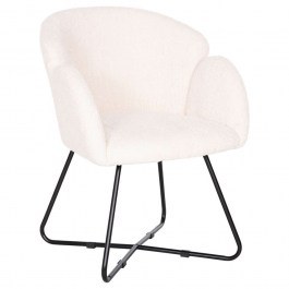 Armchair Harnis HM9603.06 59,5x64x77cm With Crossed Legs & Curls Fabric Ecru ECRU