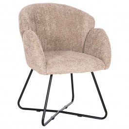 Armchair Harnis HM9603.08 59,5x64x77cm With Crossed Legs & Curls Fabric Beige BEIGE