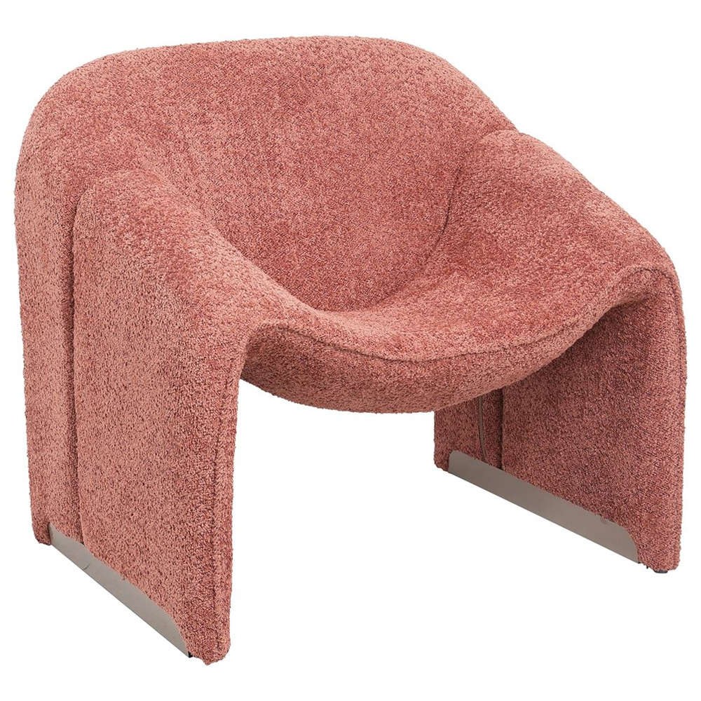Πολυθρόνα Spiner HM9599.02 81x64x74cm Με Μπουκλέ Ύφασμα Pink