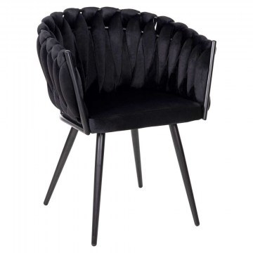 Πολυθρονάκι Luanda HM8741.04 62x54x79cm Με Μεταλλικά Πόδια & Βελούδο Black