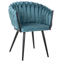 Armchair Luanda HM8741.05 62x54x79cm With Metal Legs & Velvet Turkuaz TURKUAZ