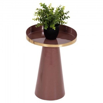 Τραπέζι Βοηθητικό Latur HM4250.06 Φ30,5x39-42cm Brown-Red-Gold
