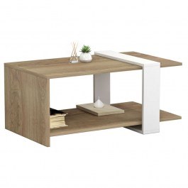 Τραπέζι Σαλονιού Wilma HM8950.11 80x50x35cm Natural-White NATURAL-WHITE