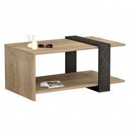 Τραπέζι Σαλονιού Wilma HM8950.12 80x50x35cm Εφέ Μαρμάρου Natural-Black NATURAL-BLACK