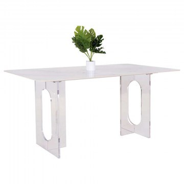 Τραπέζι Τραπεζαρίας Aether HM9769.01 160x90x75cm 12mm Top-Ακρυλικό White