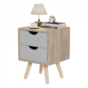 Κομοδίνο Dinkl HM2472.05 Με 2 Συρτάρια 29,7x29,7x45cm Sonama-Grey