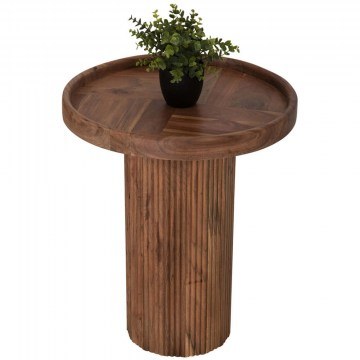 Τραπεζάκι Βοηθητικό Rajjeh HM9692 Φ50x60cm Walnut