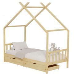 Children's Bed Klarice (For Mattress 90x190cm) HM680.01 196x97x193cm Natural