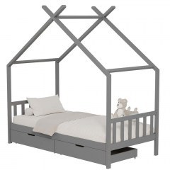 Children's Bed Klarice (For Mattress 90x190cm) HM680.05 196x97x193cm Grey