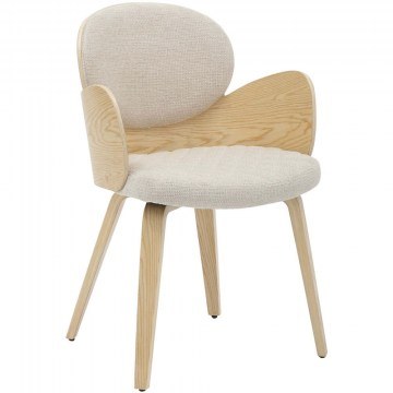 Πολυθρόνα Darnell HM9974.01 56x56x83cm Oak-Ecru