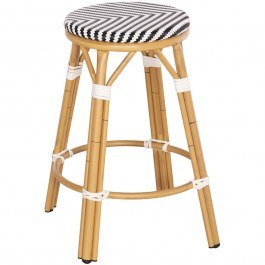 Medium Height Bar Stool Chino HM6286.03 43x43x65cm Black-White BLACK-WHITE