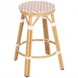 Medium Height Bar Stool Chino HM6286.04 43x43x65cm Brown-White BROWN-WHITE