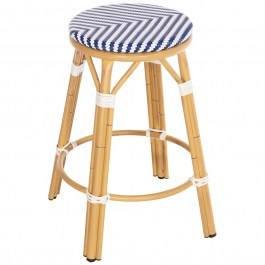 Medium Height Bar Stool Chino HM6286.05 43x43x65cm Blue-White BLUE-WHITE