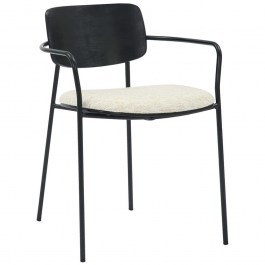 Καρέκλα Vikki HM9980.02 54x54x75,5cm Black-Ecru ECRU-BLACK