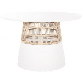 Τραπέζι Κήπου Saeid HM6106.02 Φ120x75cm White-Beige WHITE