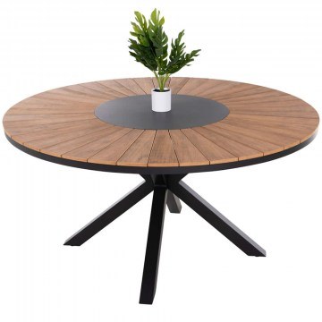 Τραπέζι Κήπου Moril HM6042.01 Φ150cm Anthracite-Natural