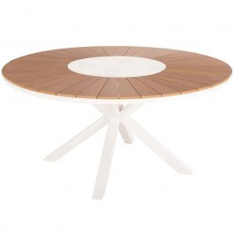 Τραπέζι Κήπου Moril HM6042.02 Φ150cm White-Natural WHITE-NATURAL