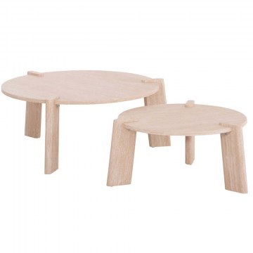 Τραπέζια Σαλονιού Equil (Σετ 2Τμχ) HM9943.01 66x66/87x87cm Natural