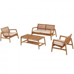 Σαλόνι Κήπου Dover (Σετ 4Τμχ) HM9624 Natural-White