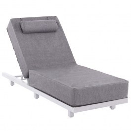 Ξαπλώστρα Με Μαξιλάρι Jessie HM10714.01 200x71x35,5-95cm White-Grey WHITE-GREY