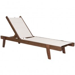 Ξαπλώστρα Milos HM10685.01 204x65x31,5-92,5cm Walnut-Ecru WALNUT-ECRU
