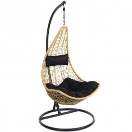 Κρεμαστή Φωλιά Millie HM5996.04 Φ95x195cm Black-Natural NATURAL-BLACK