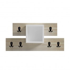 Entrance Coat Rack With Shelf Slot HM18077.01 Sonama-White 69x12x32cm SONOMA-BLACK