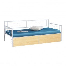 Κρεβάτι - Καναπές Bernie HM21121.02 195x95,5x75cm Με Μεταλλικό Σκελετό Και 2 Συρτάρια Για Στρώμα 190x90cm White-Sonama SONOMA-WHITE