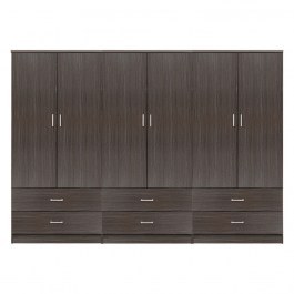 Reina Wardrobe HM21060.01 Six-Door 240x42x181cm Zebrano ZEBRANO