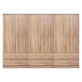 Ντουλάπα Reina HM21060.02 Εξάφυλλη 240x42x181cm Sonoma SONOMA