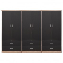 Reina Wardrobe HM21060.03 Six-Door 240x42x181cm Grey-Sonoma SONOMA-GREY