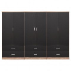 Reina Wardrobe HM21060.03 Six-Door 240x42x181cm Grey-Sonoma