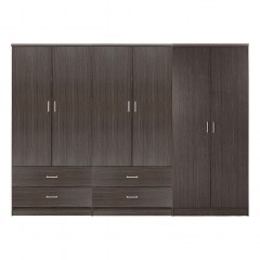 Ντουλάπα Reina HM21062.01 Εξάφυλλη 240x43x181cm Zebrano