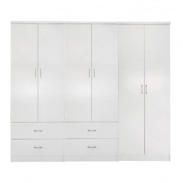 Ντουλάπα Reina HM21062.05 Εξάφυλλη 240x43x181cm White WHITE