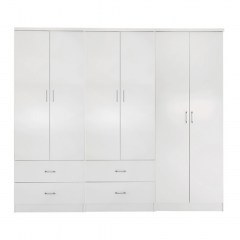 Ντουλάπα Reina HM21062.05 Εξάφυλλη 240x43x181cm White