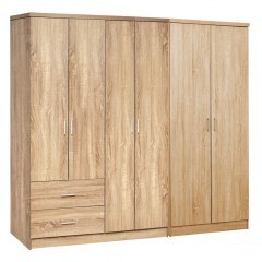 Blakely Wardrobe HM21235.02 Six-Door 201x43x181cm Sonoma