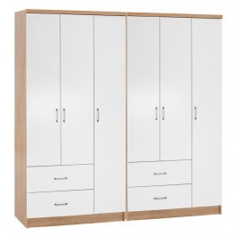 Ντουλάπα Caesar HM21236.02 Εξάφυλλη 180x42.5x181cm Sonoma-White SONOMA-WHITE