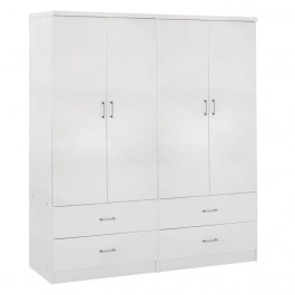 Reina Wardrobe HM21258 Four-Door 160x42.5x180.5cm White WHITE