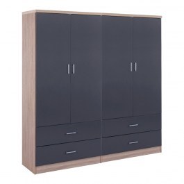 Reina Wardrobe HM21259 Four-Door 160x42x180cm Grey-Sonoma SONOMA-GREY