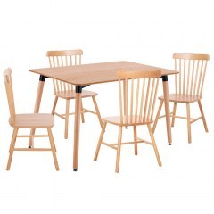 Τραπεζαρία Lucien HM21183 (Σετ 5τμχ) 120x80x73cm Natural