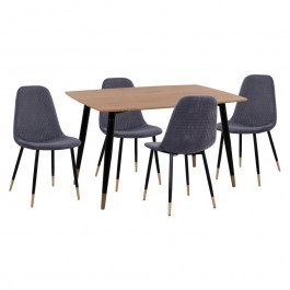 Τραπεζαρία Aliza HM11196.01 (Σετ 5τμχ) 120x80x74cm Grey GREY