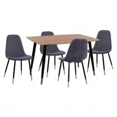 Τραπεζαρία Aliza HM11196.01 (Σετ 5τμχ) 120x80x74cm Grey