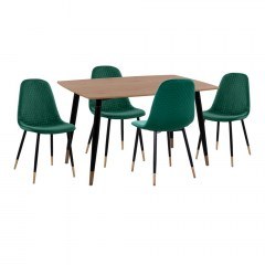 Τραπεζαρία Aliza HM11196.03 (Σετ 5τμχ) 120x80x74cm Pine