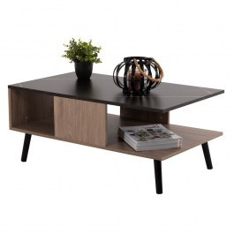 Τραπεζάκι Σαλονιού Gunnez HM9036.21 Με Ράφι 90x54x38.5cm Walnut Marble Effect WALNUT