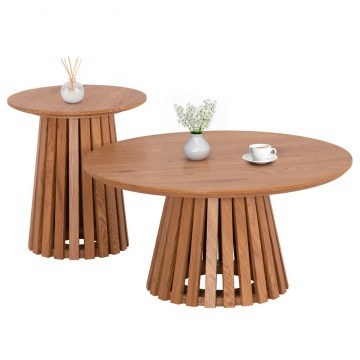 Τραπεζάκια Σαλονιού Talbert HM21083 (Σετ 2τμχ) 80x40,5cm, 45x50,5cm Natural