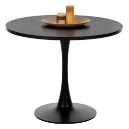 Τραπέζι Τραπεζαρίας Rollo HM9421.12 Στρογγυλό 90x74cm Black BLACK