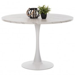 Τραπέζι Τραπεζαρίας Rollo HM9422.11 Στρογγυλό 120x74cm White BLACK